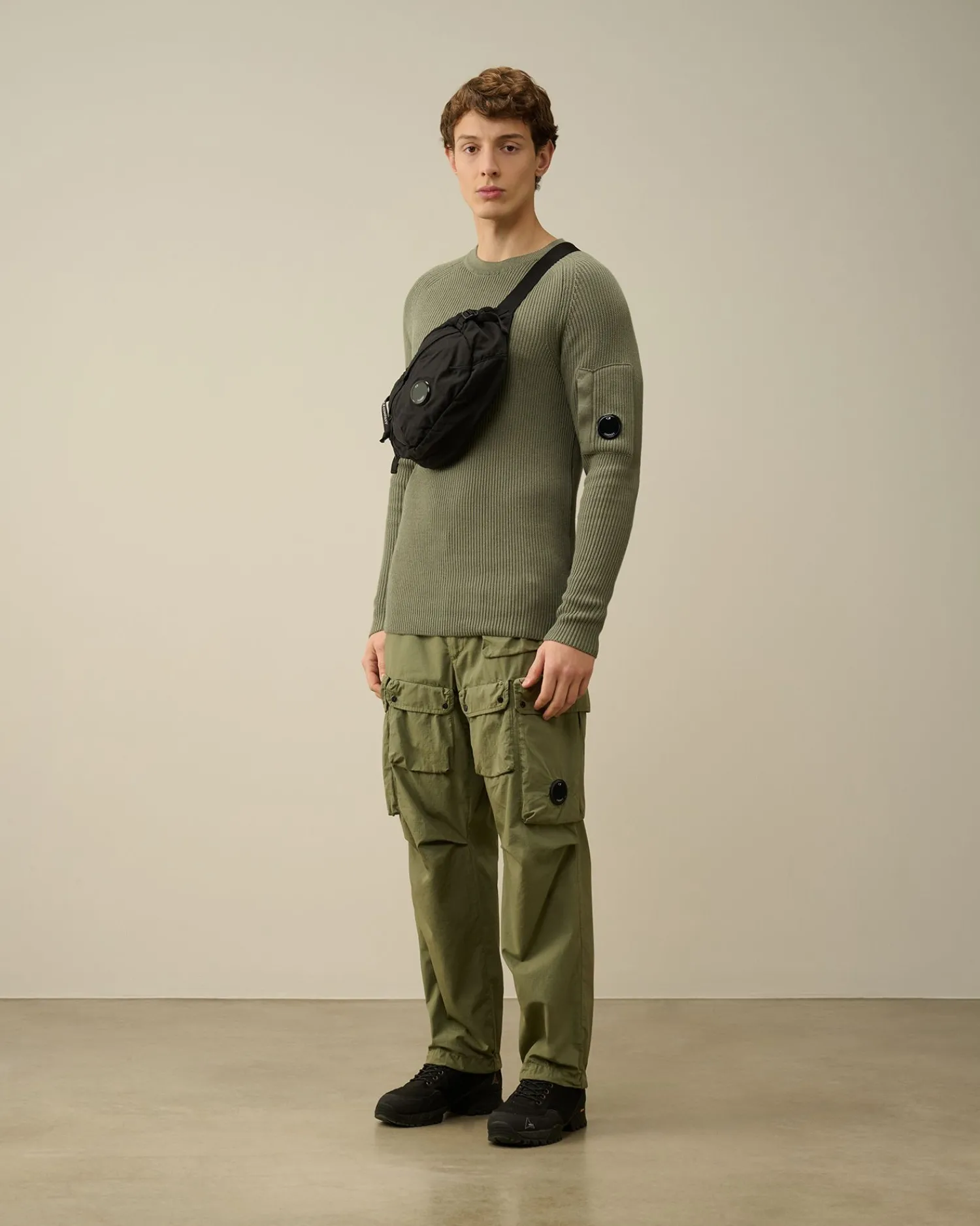 Clearance C.P. Company 30/2 Mercerized Jersey Twisted British Sailor T-Shirt Pistacie Shell-Beige