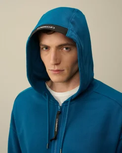 Discount C.P. Company 30/1 Svampe Fleece Kortaermet Sweatshirt Gaze Hvid