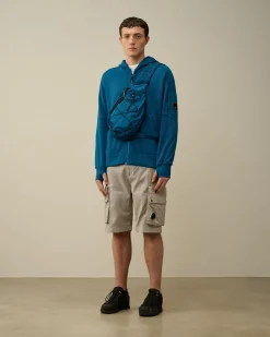 Discount C.P. Company 30/1 Svampe Fleece Kortaermet Sweatshirt Gaze Hvid