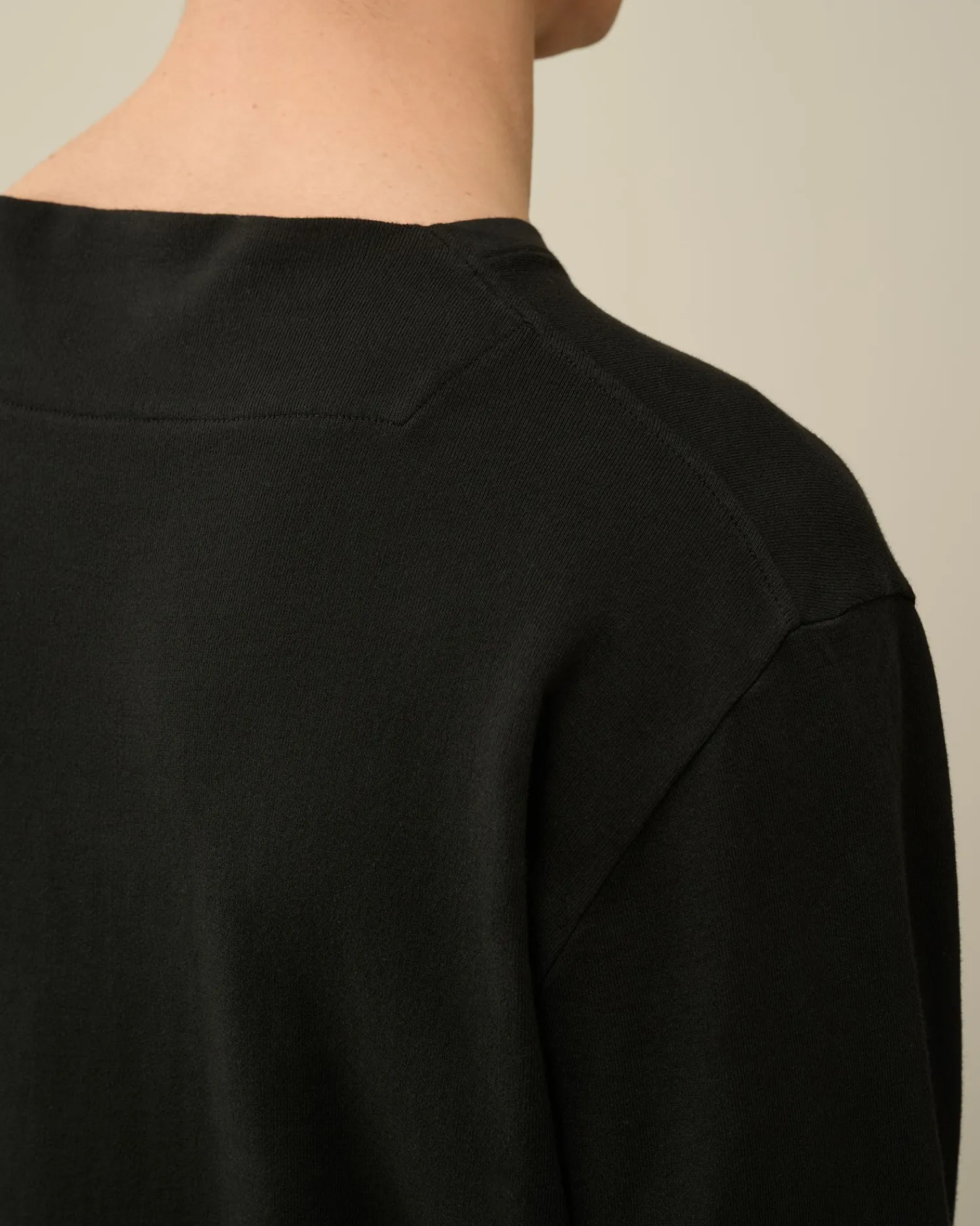 Sale C.P. Company 30/1 Svampe Fleece Kortaermet Sweatshirt Sort
