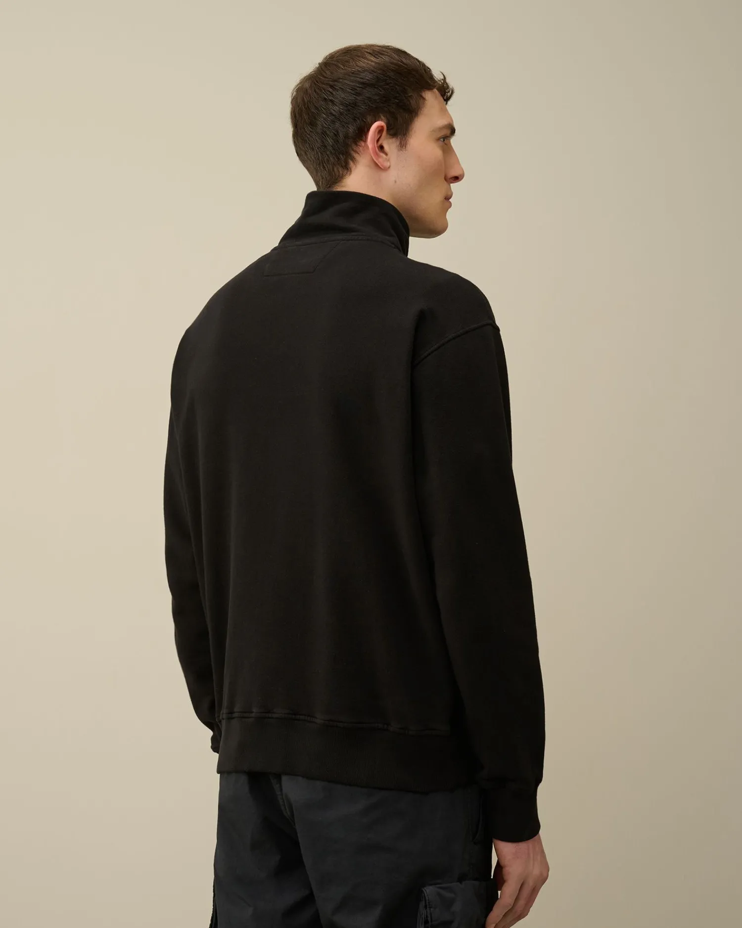 New C.P. Company Blandet Sweatshirt I Bomuldsfleece Sort