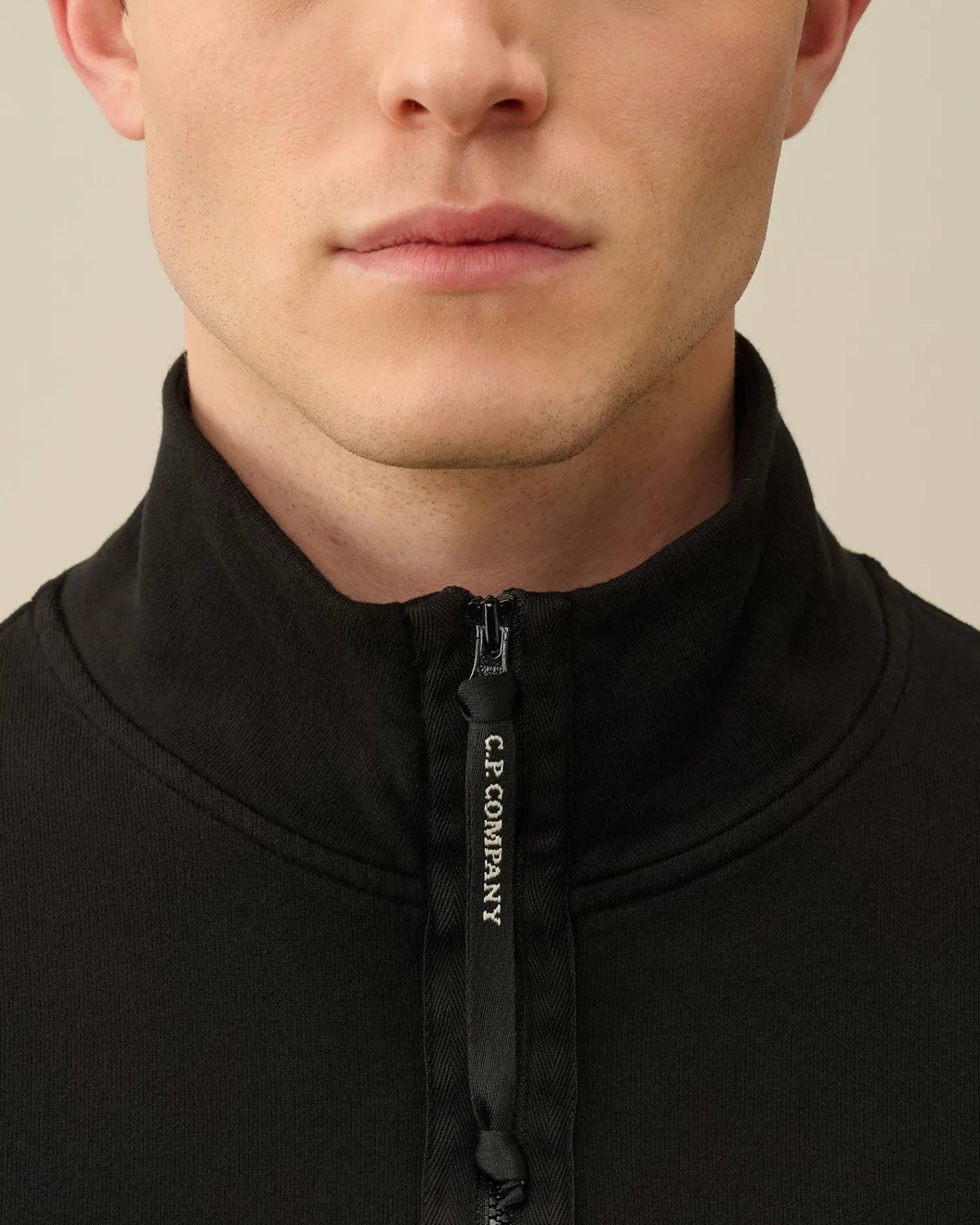 New C.P. Company Blandet Sweatshirt I Bomuldsfleece Sort