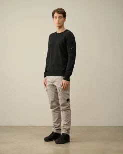 Hot C.P. Company Bomuld Crepe Strik Sort