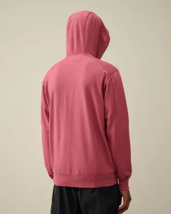 Outlet C.P. Company Bomuld Diagonal Fleece Logo Haettetroje Stjernelys Bla