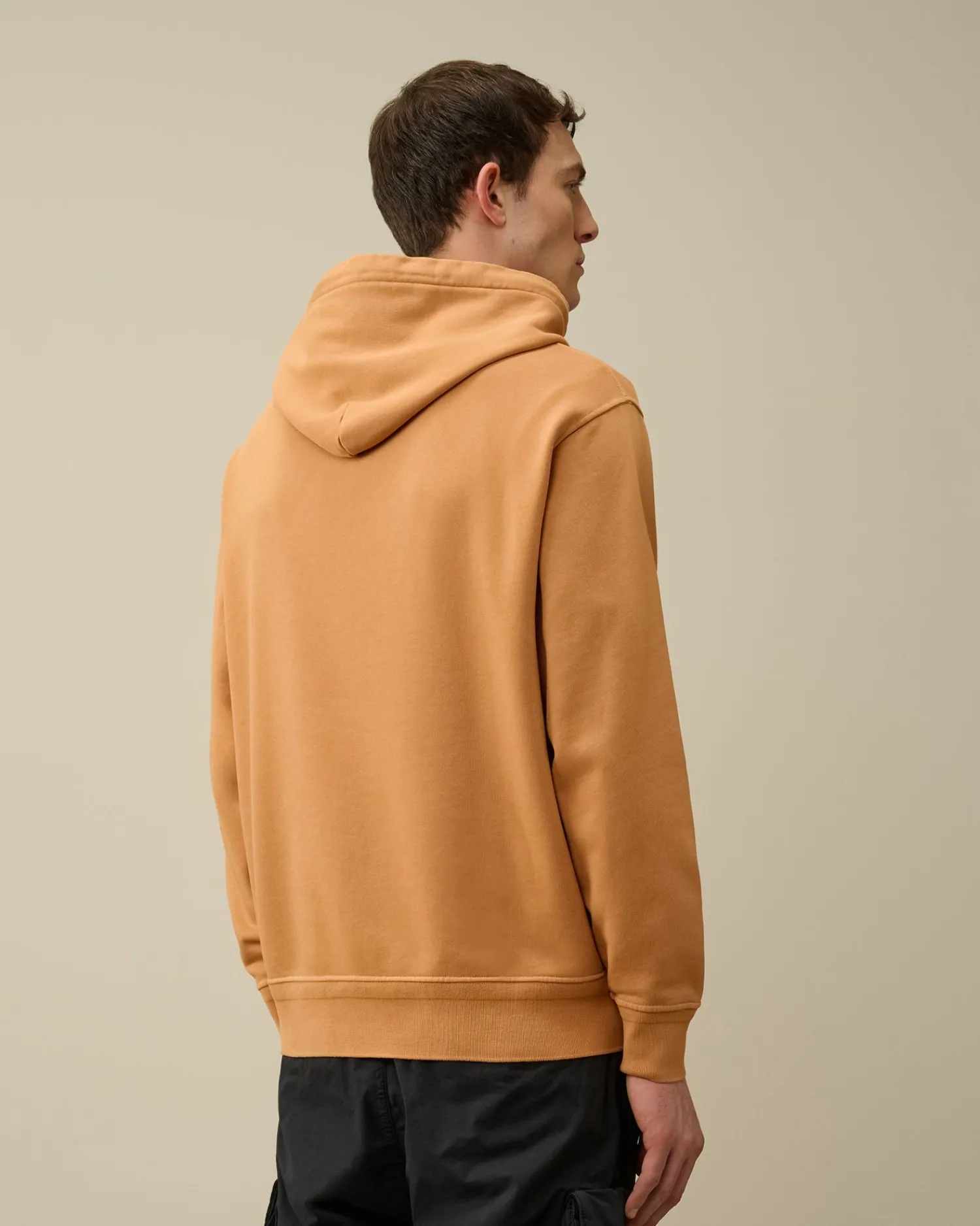 Clearance C.P. Company Bomuld Diagonal Fleece Logo Haettetroje Blaek Bla