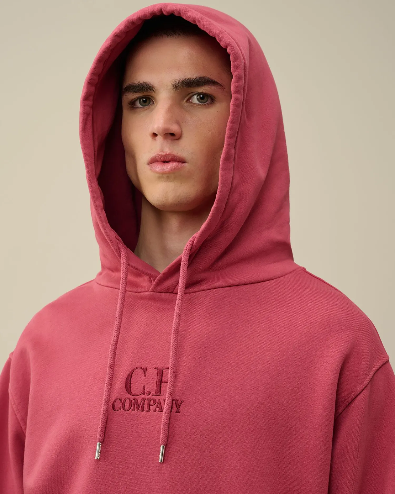 Cheap C.P. Company Bomuld Diagonal Fleece Logo Haettetroje Andegron