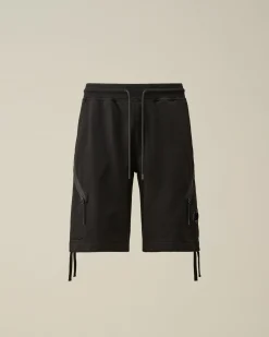 Best C.P. Company Bomuld Fleece Mixed Cargo Shorts Gaze Hvid