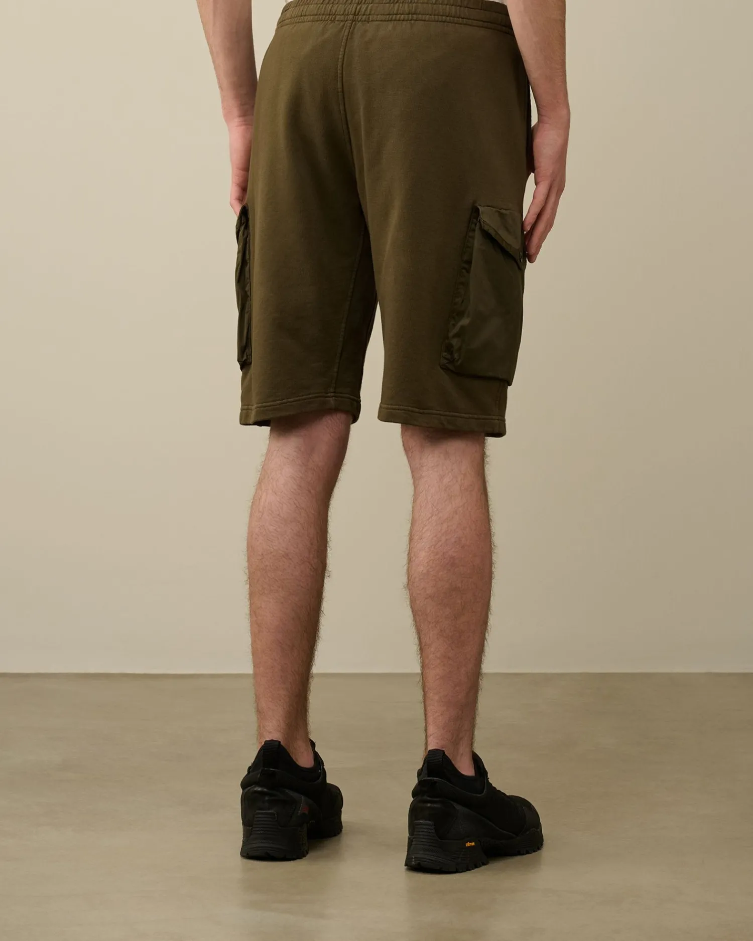 Online C.P. Company Bomuld Fleece Mixed Cargo Shorts Agave Gron
