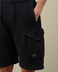 Shop C.P. Company Bomuld Fleece Mixed Cargo Shorts Sort