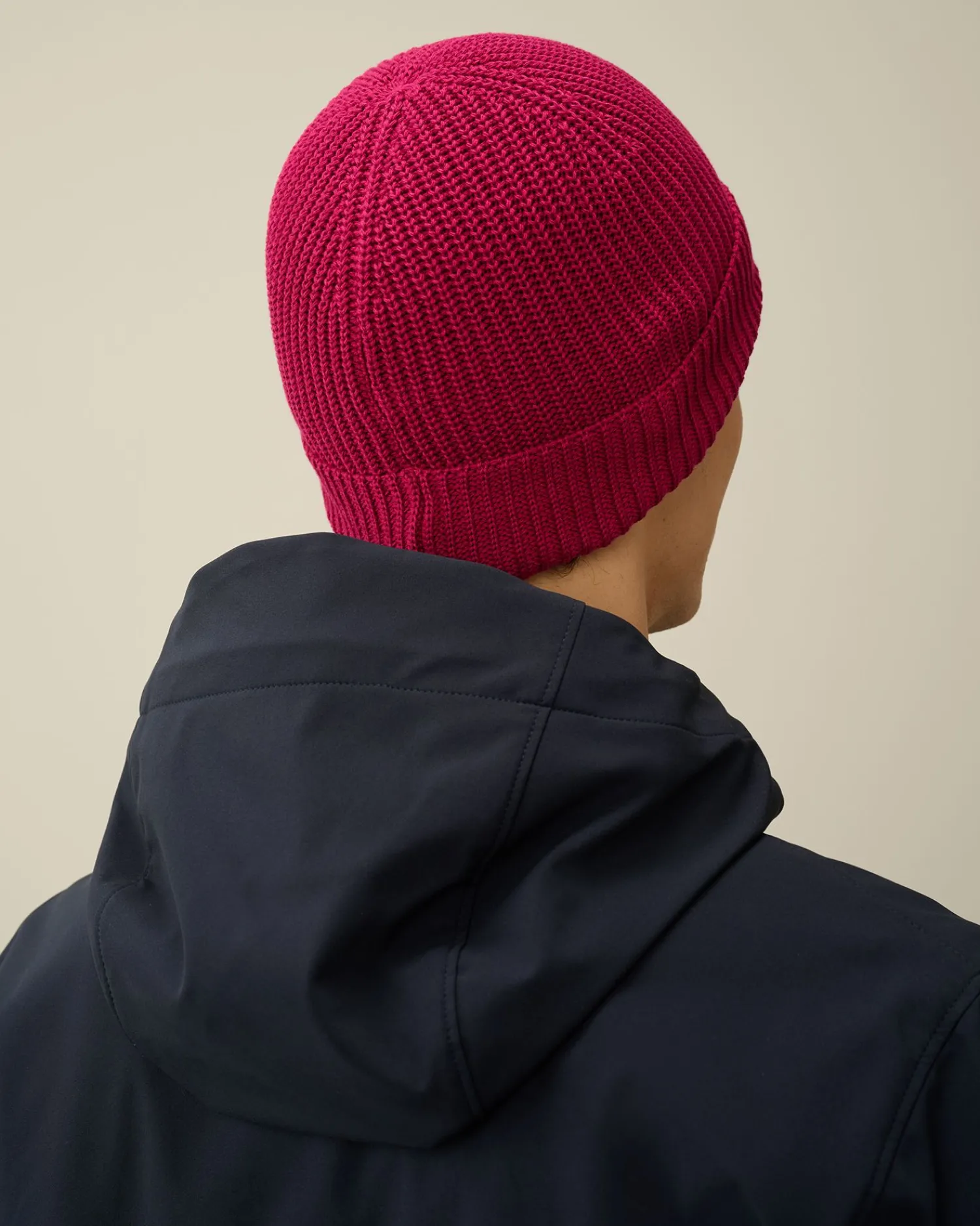 Sale C.P. Company Bomuld Logo Beanie Rod Knop