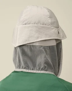 Outlet C.P. Company Bomuld Logo Beanie Gaze Hvid
