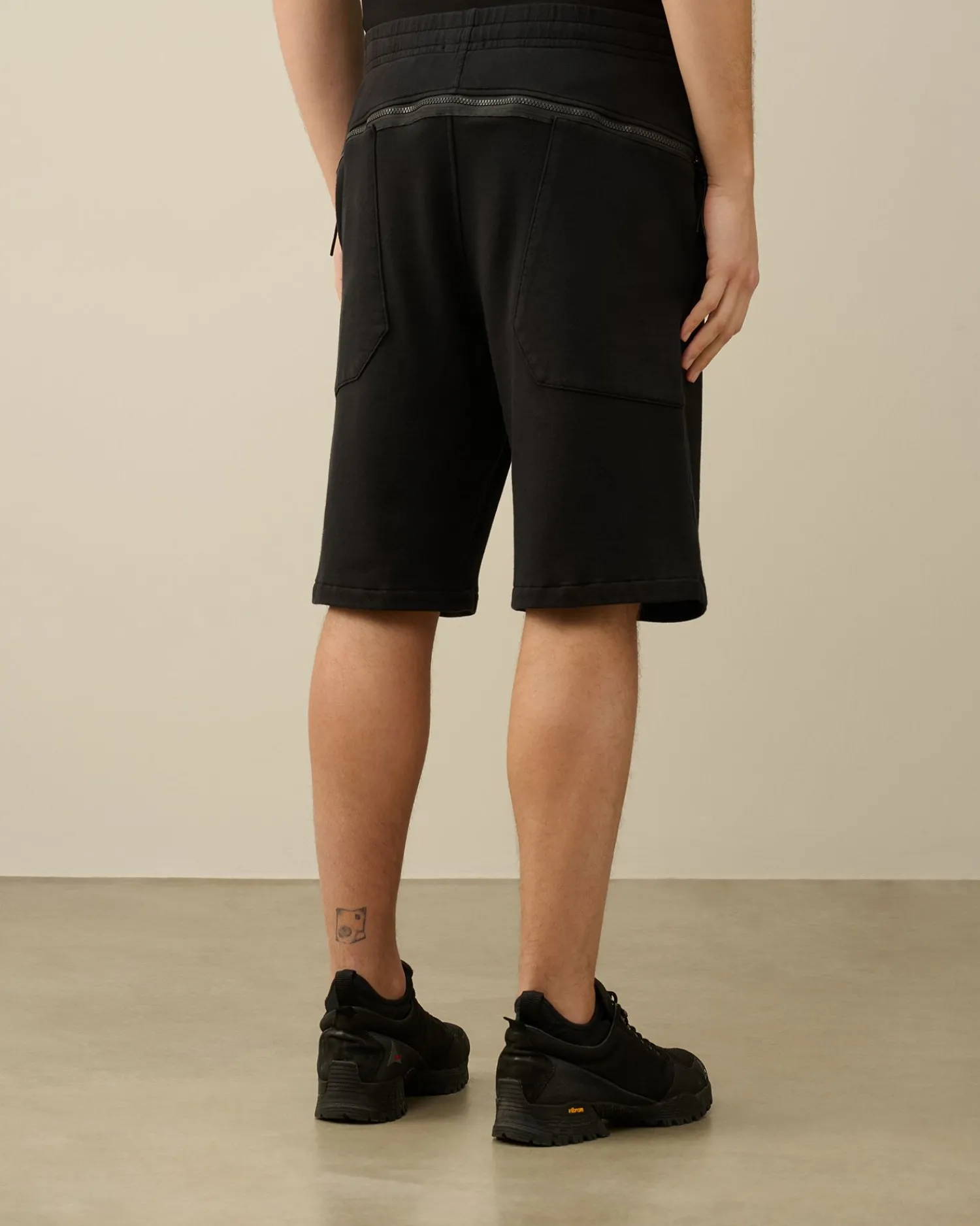 Cheap C.P. Company Cargo Shorts I Bomuld Diagonal Fleece Blaek Bla