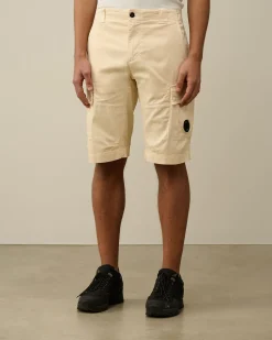 New C.P. Company Cargo Shorts I Bomuld Diagonal Fleece Himmelsk Pink