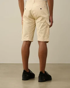 New C.P. Company Cargo Shorts I Bomuld Diagonal Fleece Himmelsk Pink