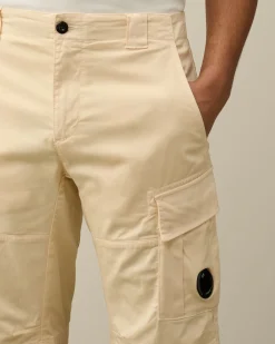 New C.P. Company Cargo Shorts I Bomuld Diagonal Fleece Himmelsk Pink
