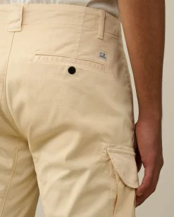 New C.P. Company Cargo Shorts I Bomuld Diagonal Fleece Himmelsk Pink
