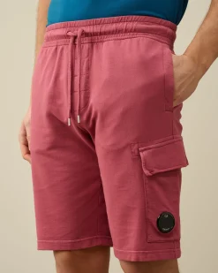 Outlet C.P. Company Diagonal Fleeceshorts I Bomuld Rod Knop