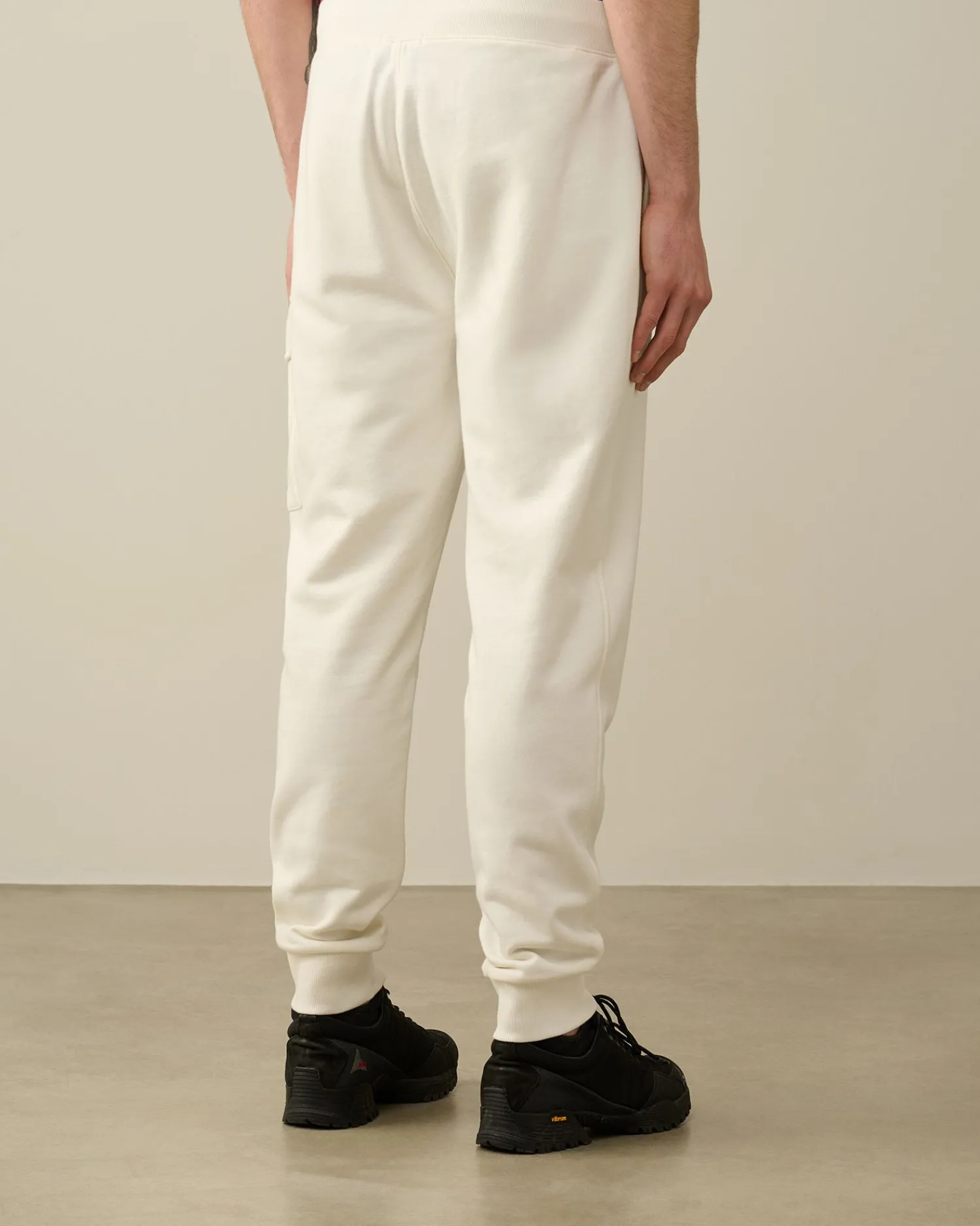 Fashion C.P. Company Diagonal Forhojede Fleece Cargo Joggingbukser Gaze Hvid