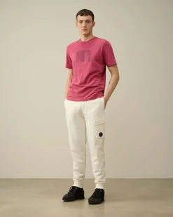 Fashion C.P. Company Diagonal Forhojede Fleece Cargo Joggingbukser Gaze Hvid