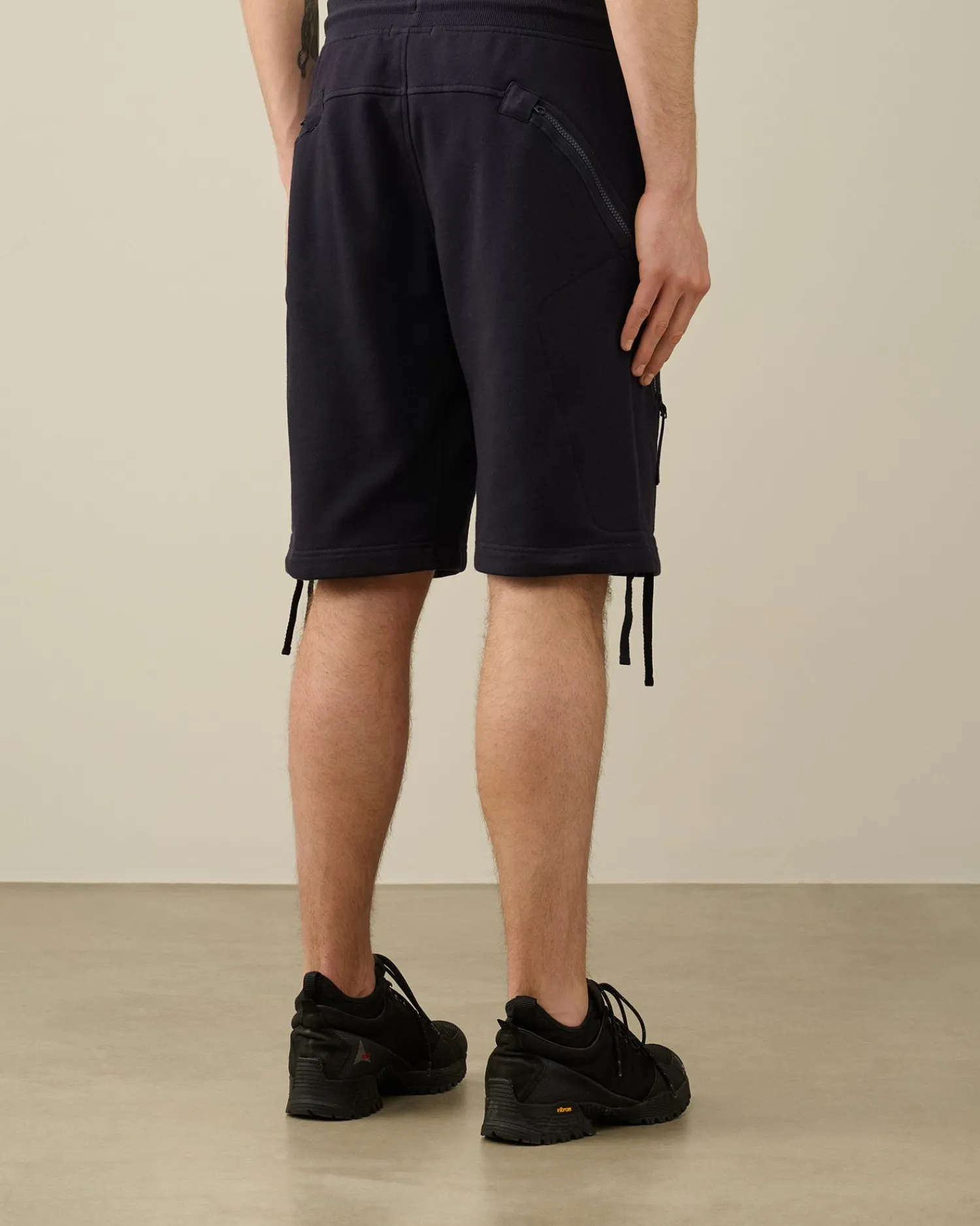 Clearance C.P. Company Diagonal Forhojede Fleece Cargo Joggingbukser Sort