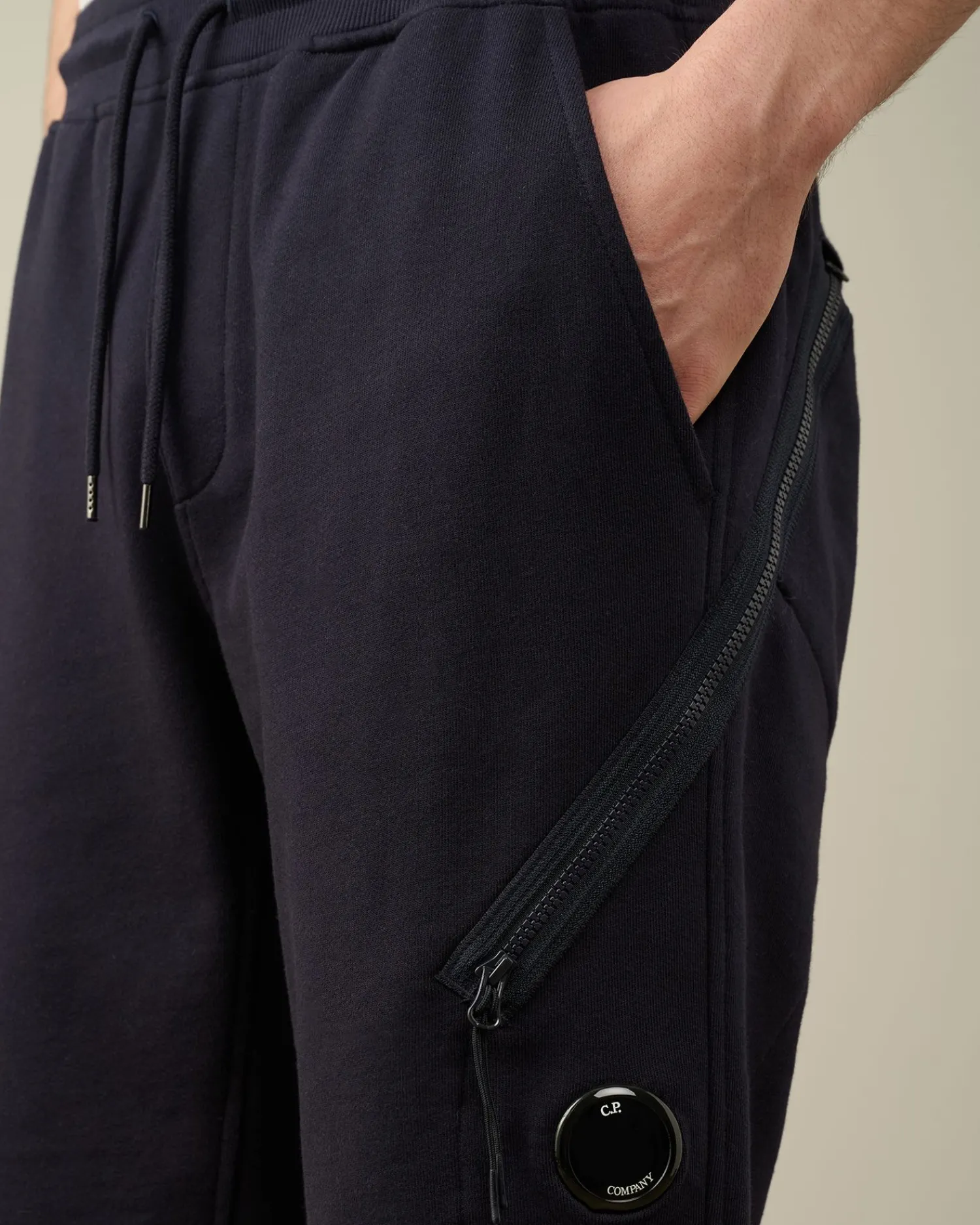 Clearance C.P. Company Diagonal Forhojede Fleece Cargo Joggingbukser Sort