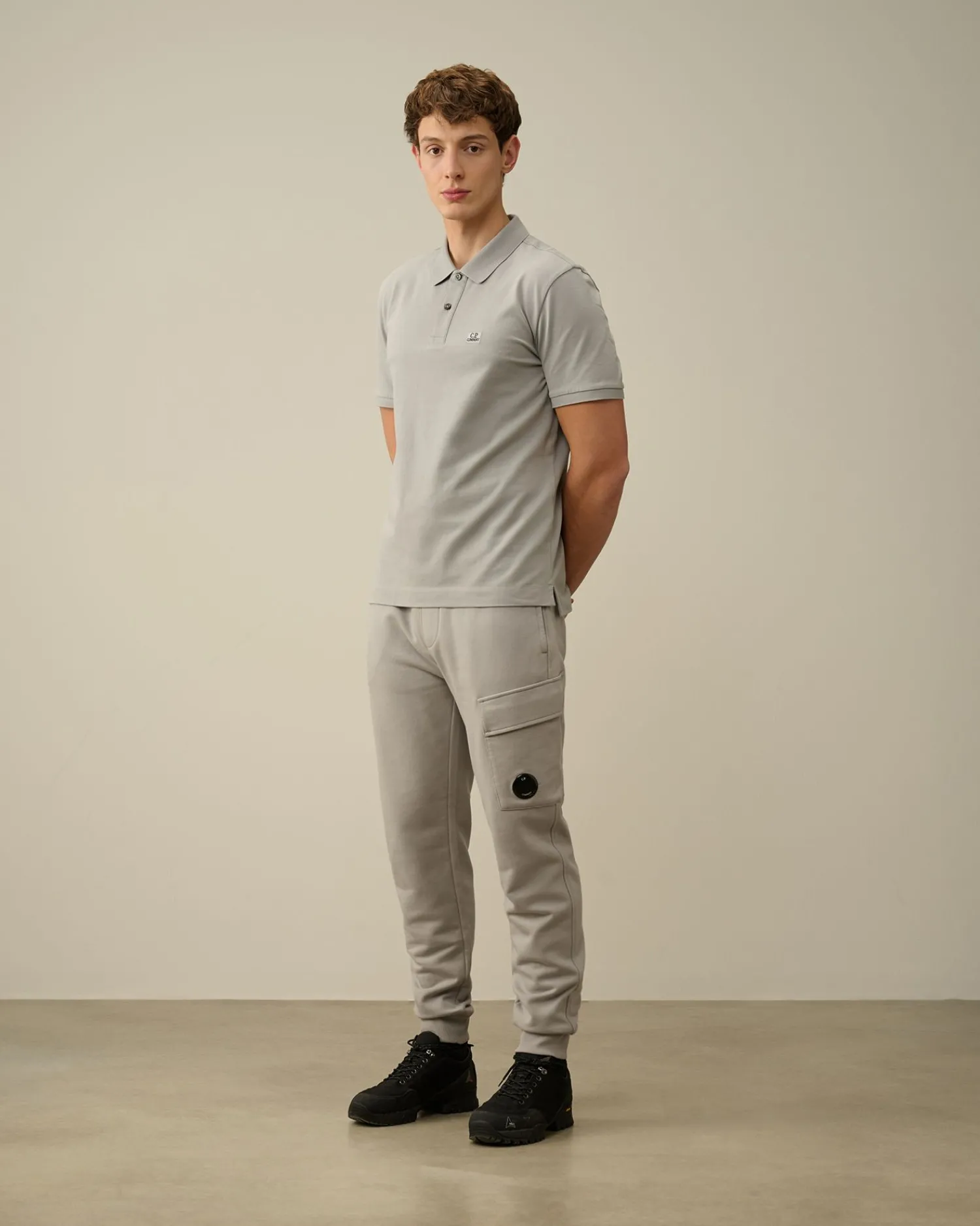 Flash Sale C.P. Company Diagonal Forhojede Fleece Cargo Joggingbukser Blaek Bla