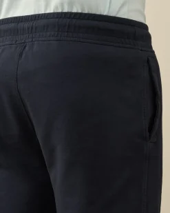 Shop C.P. Company Diagonal Forhojede Fleece-Lommeshorts Med Lynlas Gaze Hvid