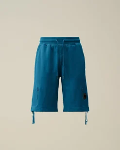 Cheap C.P. Company Diagonal Forhojede Fleece-Lommeshorts Med Lynlas Blaek Bla