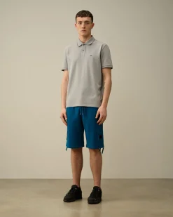Cheap C.P. Company Diagonal Forhojede Fleece-Lommeshorts Med Lynlas Blaek Bla