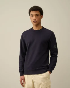 Best C.P. Company Diagonal Haettetroje I Fleece Goggle Stjernelys Bla