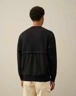 Shop C.P. Company Diagonal Haevet Fleece Blandet Aftagelig Sweatshirt Agave Gron