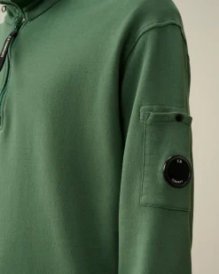 Clearance C.P. Company Diagonal Haevet Fleece Goggle Haettetroje Med Lynlas Rod Knop