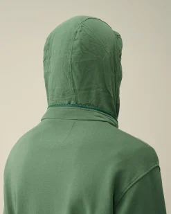 Clearance C.P. Company Diagonal Haevet Fleece Goggle Haettetroje Med Lynlas Rod Knop