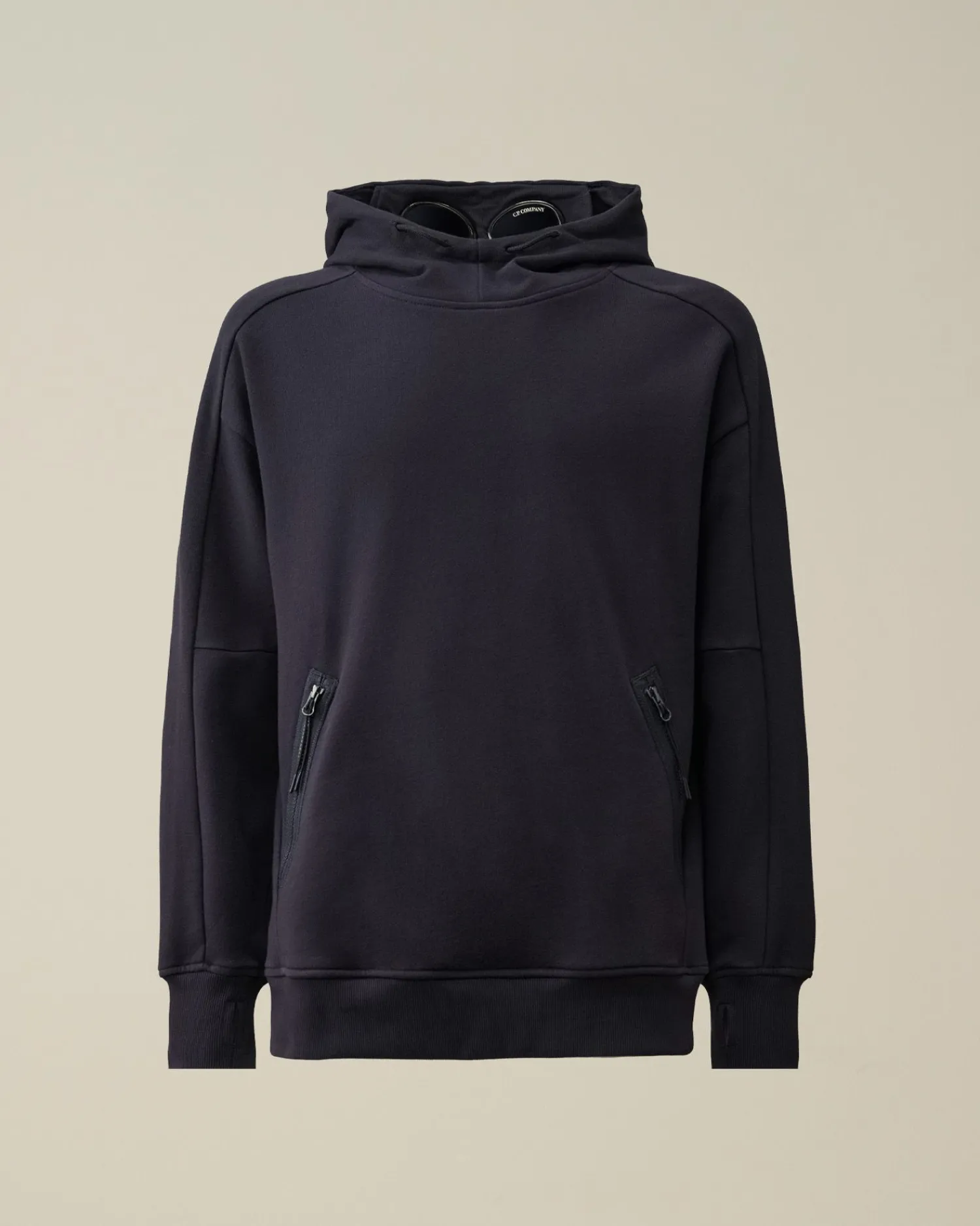Store C.P. Company Diagonal Haevet Fleece Goggle Haettetroje Med Lynlas Sort