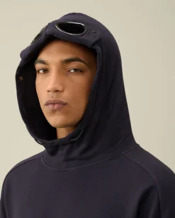 Store C.P. Company Diagonal Haevet Fleece Goggle Haettetroje Med Lynlas Sort