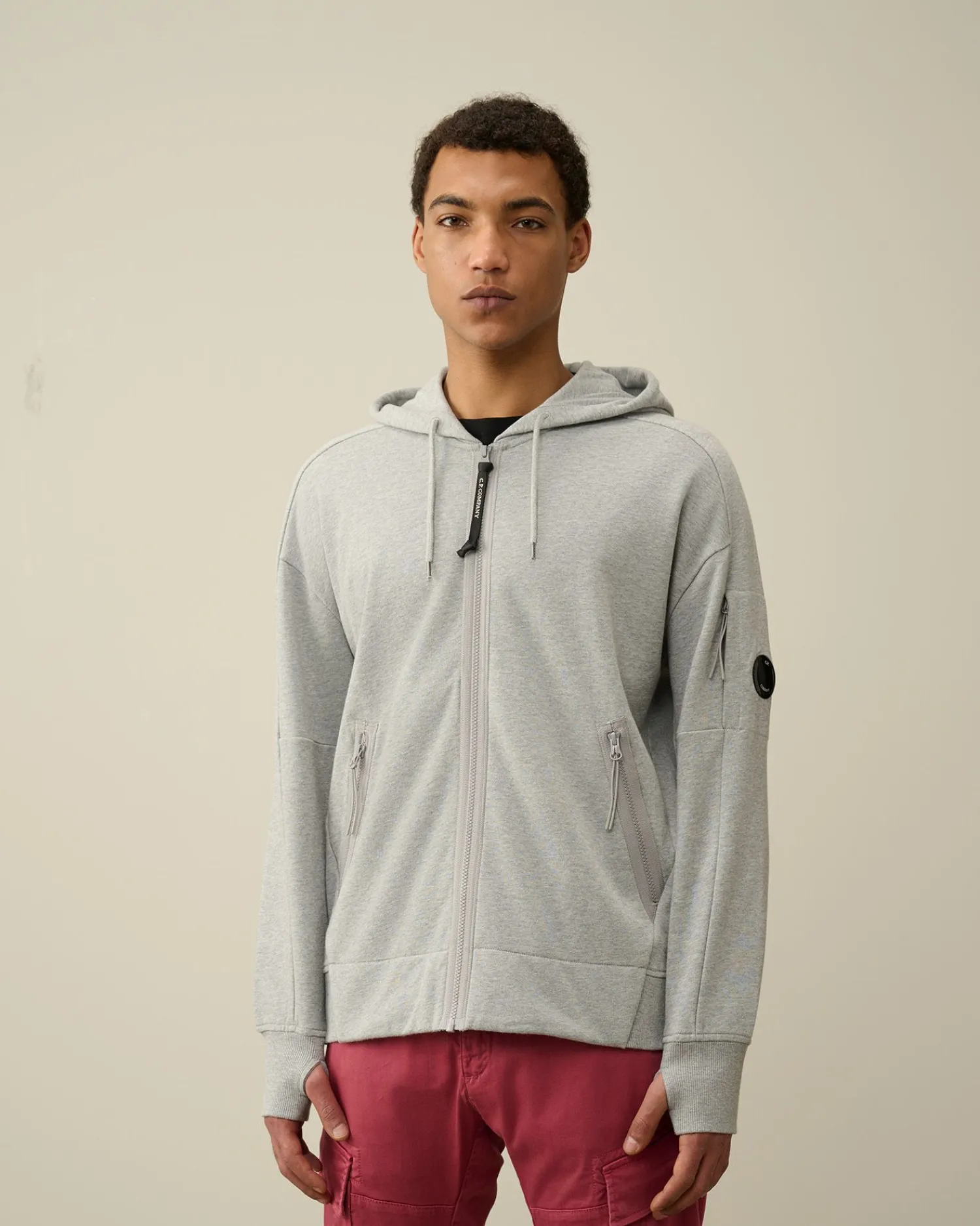 Store C.P. Company Diagonal Haevet Fleece Haettetroje Pistacie Shell-Beige