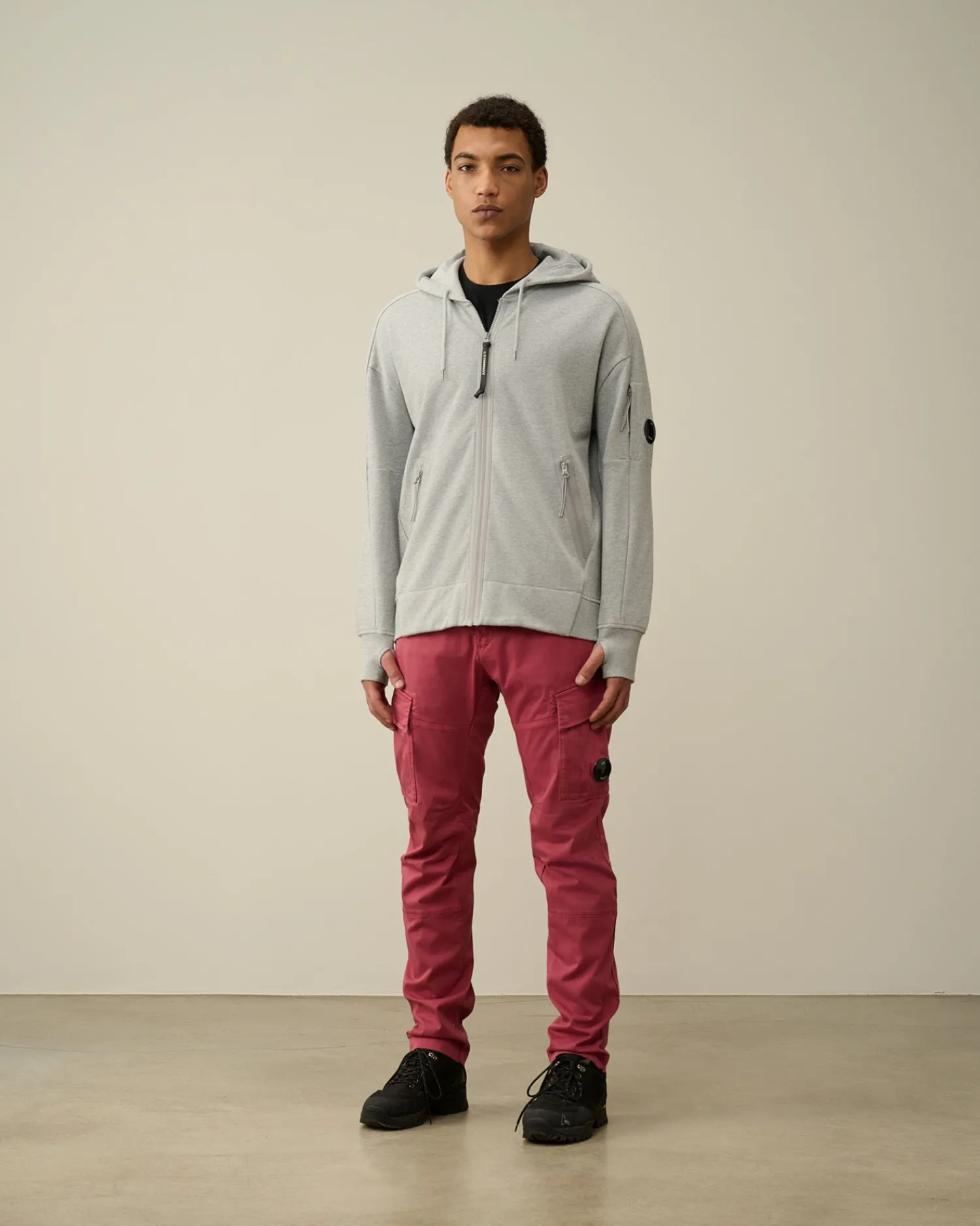 Store C.P. Company Diagonal Haevet Fleece Haettetroje Pistacie Shell-Beige