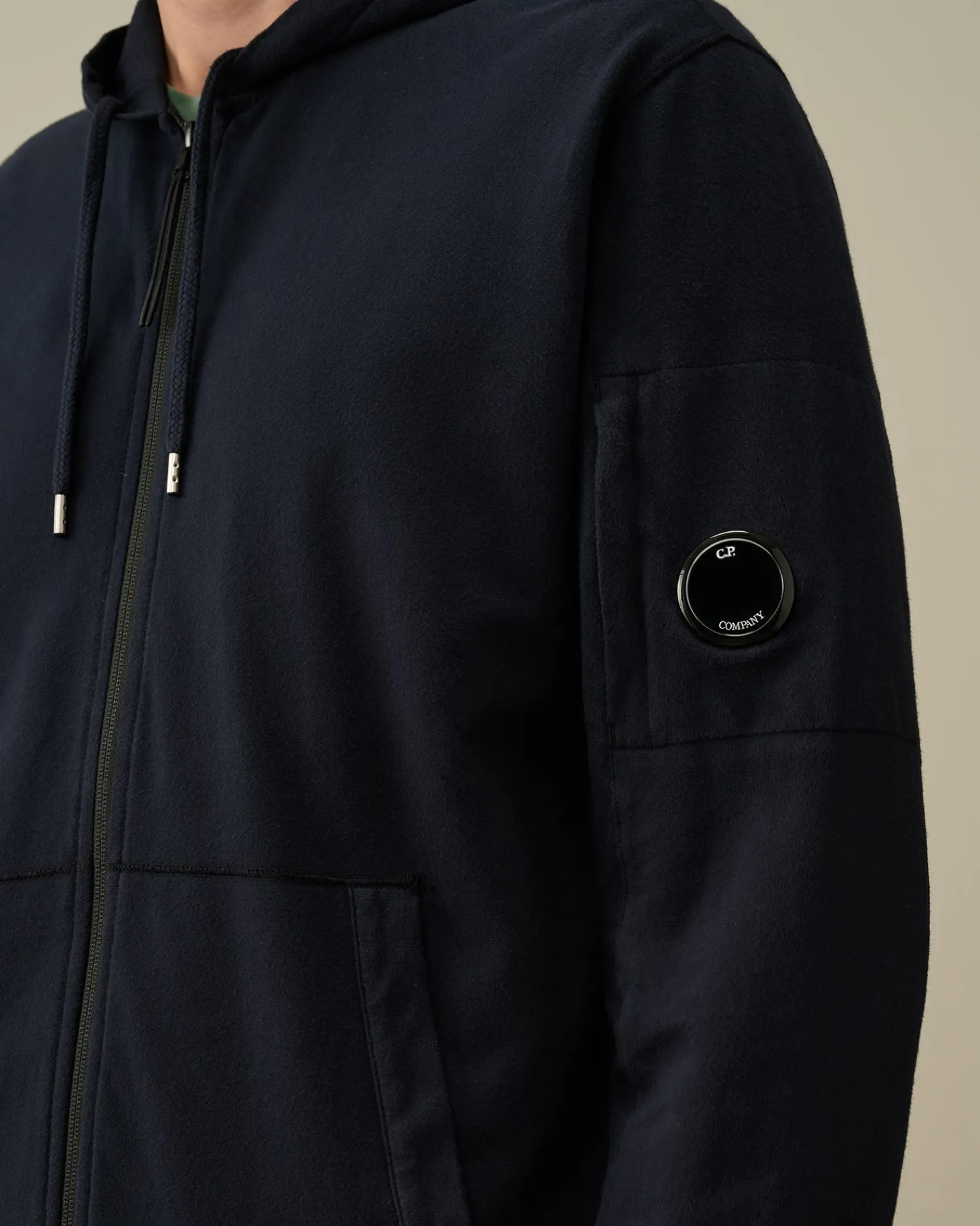 Hot C.P. Company Diagonal Haevet Fleece Haettetroje Ivy Gron