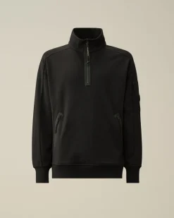 Outlet C.P. Company Diagonal Haevet Fleece Haettetroje Gaze Hvid