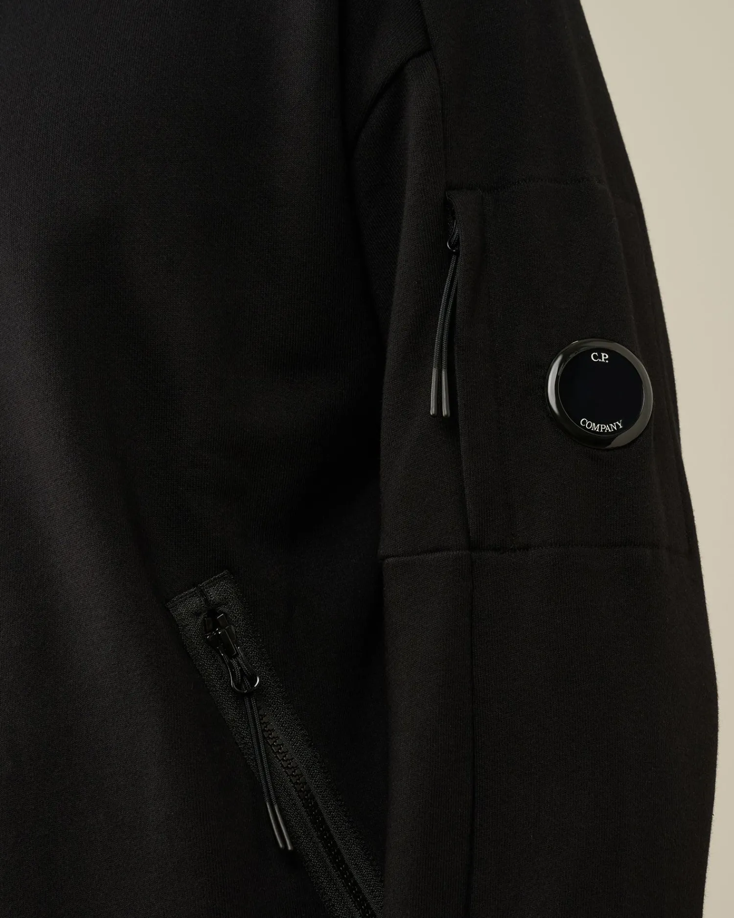 Outlet C.P. Company Diagonal Haevet Fleece Haettetroje Gaze Hvid