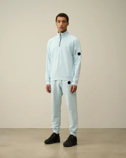 Best C.P. Company Diagonal Haevet Fleece Sweatshirt Gaze Hvid
