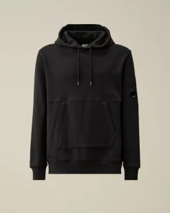Best Sale C.P. Company Diagonal Haevet Fleece Sweatshirt Med Lynlas Stjernelys Bla