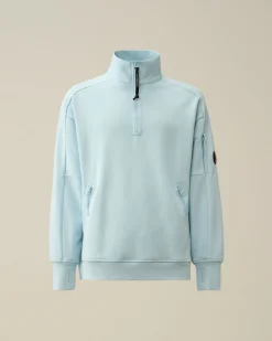 Fashion C.P. Company Diagonal Haevet Fleece Sweatshirt Stovregn Gra