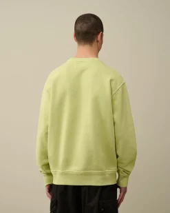 Clearance C.P. Company Diagonal Haevet Fleece Sweatshirt Med Lynlas Blaek Bla