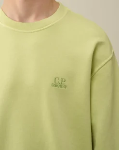 Clearance C.P. Company Diagonal Haevet Fleece Sweatshirt Med Lynlas Blaek Bla