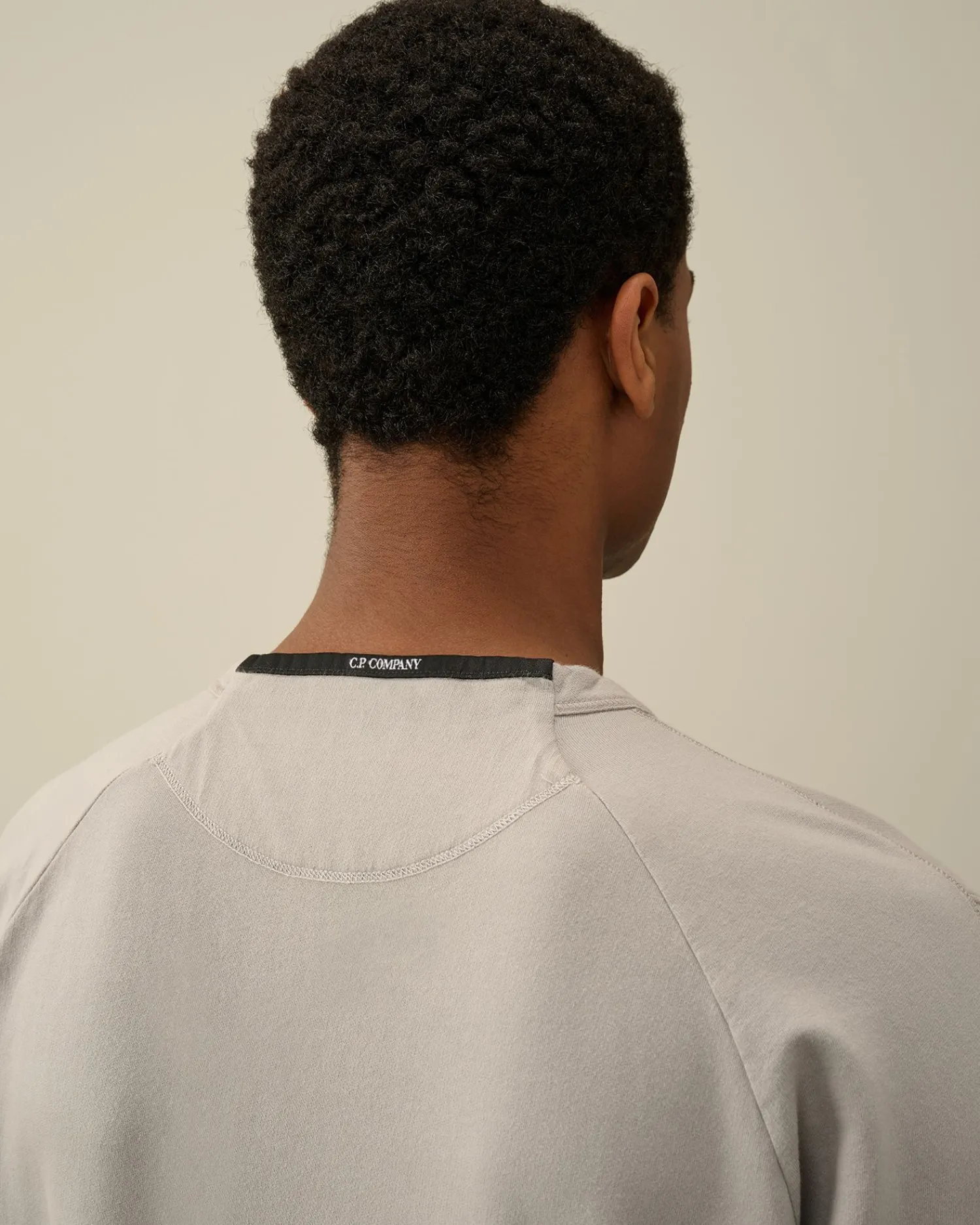 Hot C.P. Company Diagonal Haevet Fleece Sweatshirt Med Lynlas Gaze Hvid