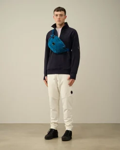 Best Sale C.P. Company Diagonal Haevet Fleece-Haettetroje Med Lynlas Gra Melange