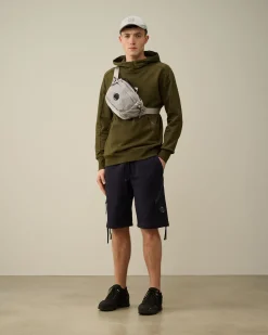 Discount C.P. Company Diagonal Haevet Fleece-Haettetroje Med Lynlas Stjernelys Bla