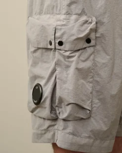 Sale C.P. Company Flad Nylon Cargo Svommeshorts Stovregn Gra