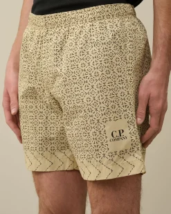 Best C.P. Company Flad Nylon Cargo Svommeshorts Blaek Bla
